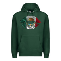 Sports Green mexico lips Premium Hoodie - AdoDesignShop