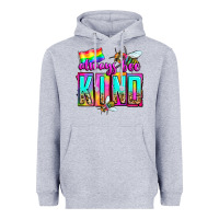 Heather Grey always bee kind Heavyweight Hoodie - Zillion Design Studio
