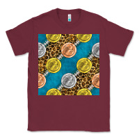 Burgundy american football medal with leopard Classic Tee - BundleAndBundleShop
