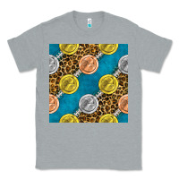 Heather Grey american football medal with leopard Classic Tee - BundleAndBundleShop