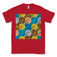 Red american football medal with leopard Classic Tee - BundleAndBundleShop