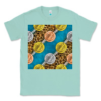 Seafoam american football medal with leopard Classic Tee - BundleAndBundleShop