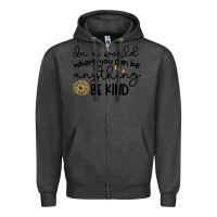 Charcoal Heather be kind Zipper Hoodie - Unal Design