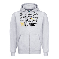 Heather Grey be kind Zipper Hoodie - Unal Design