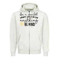 Oatmeal Heather be kind Zipper Hoodie - Unal Design