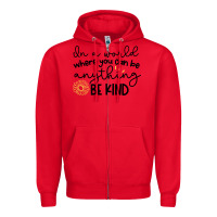 Red be kind Zipper Hoodie - Unal Design