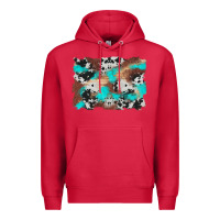 Cardinal western cowhide turquoise and wood background Premium Hoodie - Artiststas