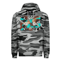 Slate Camo western cowhide turquoise and wood background Premium Hoodie - Artiststas
