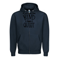 Navy kind be quiet Zipper Hoodie - Unal Design