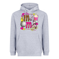 Heather Grey mama volleyball with popcorn Heavyweight Hoodie - texasbilliewilder