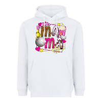 White mama volleyball with popcorn Heavyweight Hoodie - texasbilliewilder
