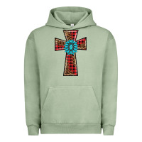 Pigment Oil Green christmas cross Urban Hoodie - BarkalooDesign