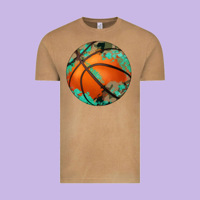 Western Basketball Camouflage Glitter Pattern Vintage Tee Designed By Artiststas