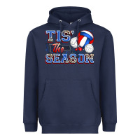 Navy tis' the season volleyball Heavyweight Hoodie - Zillion Design Studio