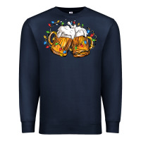 Navy beer with christmas lights Premium Sweatshirt - FaDigitalArtStudio