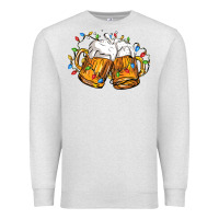 Oatmeal Heather beer with christmas lights Premium Sweatshirt - FaDigitalArtStudio