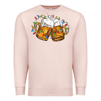 Pale Pink beer with christmas lights Premium Sweatshirt - FaDigitalArtStudio