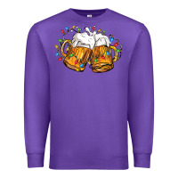 Purple beer with christmas lights Premium Sweatshirt - FaDigitalArtStudio