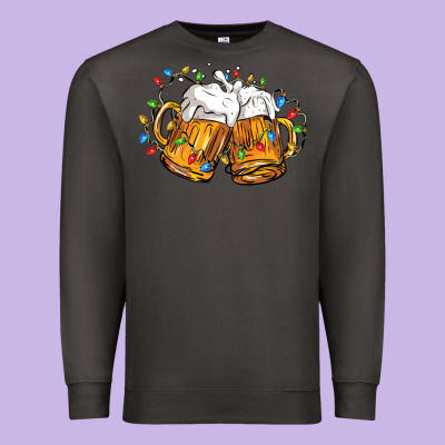 Beer With Christmas Lights Premium Sweatshirt Designed By Fadigitalartstudio