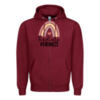 Burgundy kindness Zipper Hoodie - Unal Design