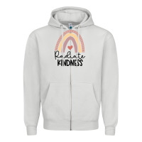 Dove Grey kindness Zipper Hoodie - Unal Design