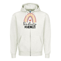 Oatmeal Heather kindness Zipper Hoodie - Unal Design