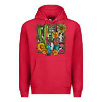 Cardinal western cactus with cowboy boots and sunflowers Premium Hoodie - Artiststas