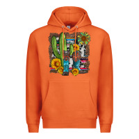 Carrot western cactus with cowboy boots and sunflowers Premium Hoodie - Artiststas