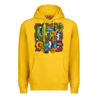 Lemon western cactus with cowboy boots and sunflowers Premium Hoodie - Artiststas