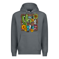 Rock western cactus with cowboy boots and sunflowers Premium Hoodie - Artiststas