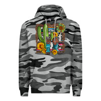 Slate Camo western cactus with cowboy boots and sunflowers Premium Hoodie - Artiststas