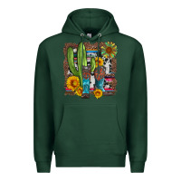 Sports Green western cactus with cowboy boots and sunflowers Premium Hoodie - Artiststas