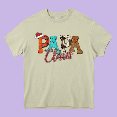 Papa Claus Heavy Core Tee Designed By Cowhidedigitalart