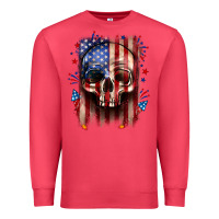 Cardinal 4th of July skull American flag Premium Sweatshirt - Neo Western