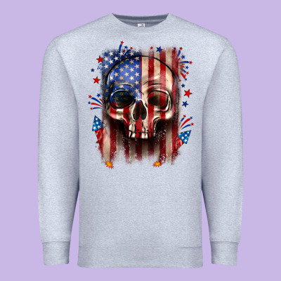 4th Of July Skull American Flag Premium Sweatshirt Designed By Neo Western