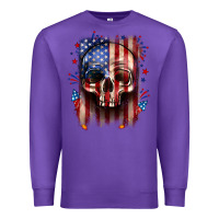 Purple 4th of July skull American flag Premium Sweatshirt - Neo Western
