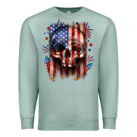 Seafoam 4th of July skull American flag Premium Sweatshirt - Neo Western