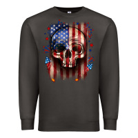 Smoke 4th of July skull American flag Premium Sweatshirt - Neo Western