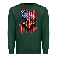 Sports Green 4th of July skull American flag Premium Sweatshirt - Neo Western