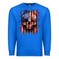 True Royal 4th of July skull American flag Premium Sweatshirt - Neo Western