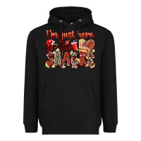 Black i'm just here for the snacks american football Heavyweight Hoodie - Zillion Design Studio