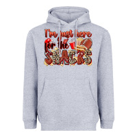 Heather Grey i'm just here for the snacks american football Heavyweight Hoodie - Zillion Design Studio