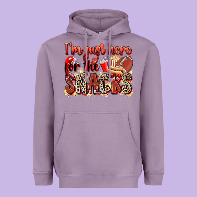 I'm Just Here For The Snacks American Football Heavyweight Hoodie Designed By Zillion Design Studio