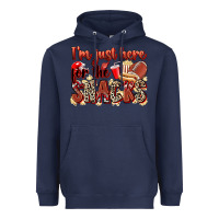 Navy i'm just here for the snacks american football Heavyweight Hoodie - Zillion Design Studio