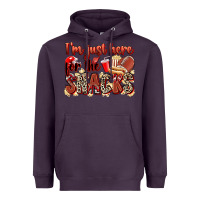 Plum i'm just here for the snacks american football Heavyweight Hoodie - Zillion Design Studio