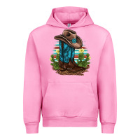 Fuchsia Pink western boots and hat cactus leopard serape pattern Urban Hoodie - BarkalooDesign