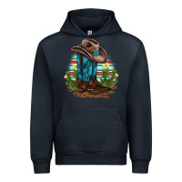 Navy western boots and hat cactus leopard serape pattern Urban Hoodie - BarkalooDesign