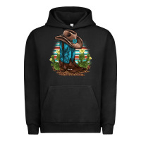 Pigment Black western boots and hat cactus leopard serape pattern Urban Hoodie - BarkalooDesign