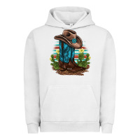 Pigment Lunar Rock western boots and hat cactus leopard serape pattern Urban Hoodie - BarkalooDesign