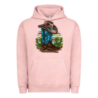 Pigment Salmon western boots and hat cactus leopard serape pattern Urban Hoodie - BarkalooDesign